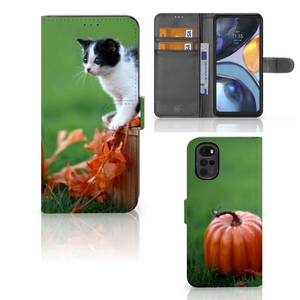 Motorola Moto G22 Telefoonhoesje met Pasjes Kitten