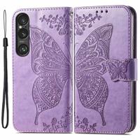 Sony Xperia 1 VI Butterfly Series Portemonnee Hoesje - Lichtpaars