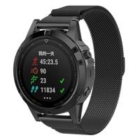 By Qubix - Milanese bandje - Zwart - Compatible met Garmin Fenix 8-51mm - Compatible Garmin bandje