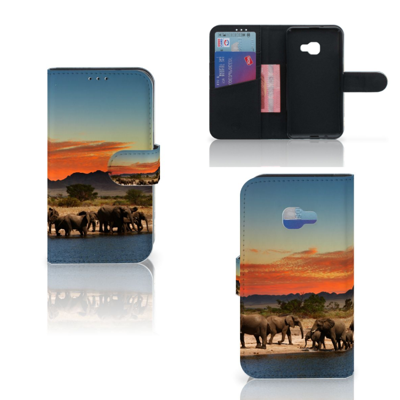 Samsung Galaxy Xcover 4 | Xcover 4s Telefoonhoesje met Pasjes Olifanten Samsung Galaxy Xcover 4 | Xcover 4s Telefoonhoesje met Pasjes Olifanten