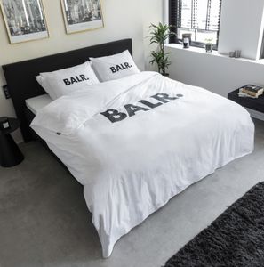 Dekbedovertrek BALR. - Tweepersoons (200x200 cm) - Wit Katoen - Dessin: Tekst - BALR. - Dekbed-Discounter.nl