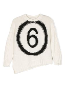 MM6 Maison Margiela Kids pull en maille intarsia - Blanc