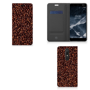 Nokia 5.1 (2018) Flip Style Cover Koffiebonen