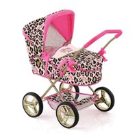 The Glam Crew Poppenwagen Gigi met Luipaardprint Roze/Goud - thumbnail