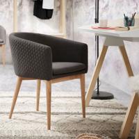 Kave Home eetkamerstoel 'Harlan' stof, kleur donkergrijs
