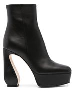 Sergio Rossi bottines en cuir à bout carré 140 mm - Noir