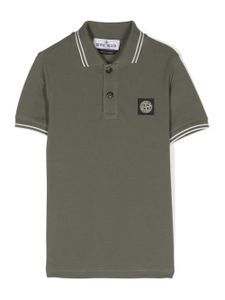 Stone Island Junior polo en coton à patch Compass - Vert