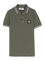 Stone Island Junior polo en coton à patch Compass - Vert - thumbnail