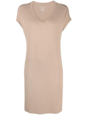 Majestic Filatures Shiftjurk met korte mouwen - Beige