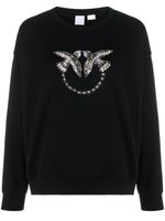 PINKO sweat en coton à ornements en cristal - Noir