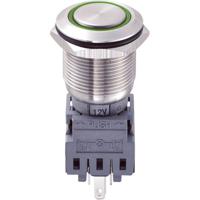 TRU COMPONENTS 701856 LAS1-BGQ-11E/G/12V Vandalismebestendige druktoets 250 V/AC 5 A 1x uit/(aan) Moment Groen IP67 1 stuk(s) - thumbnail