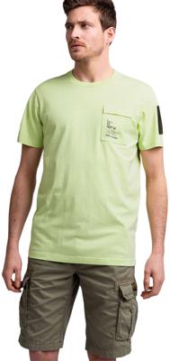 Short sleeve r-neck cotton elastan shadow lime