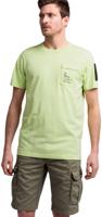 Short sleeve r-neck cotton elastan shadow lime