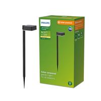Philips Vynce Sokkellamp Op Zonne-Energie - Vierkant - 1.5W - 2700K - IP44 Weerbestendig - Zwart