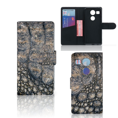 LG Nexus 5X Telefoonhoesje met Pasjes Krokodillenprint LG Nexus 5X Telefoonhoesje met Pasjes Krokodillenprint