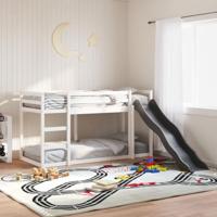 vidaXL Stapelbed met glijbaan en ladder grenenhout wit 90x190 cm, bedframe, kinderbed, kinderbed met opbergruimte, kinderbedframe, junior bed