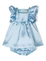 Hucklebones London robe en satin à manches volantées - Bleu