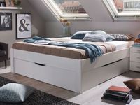 Bed SCARLETT 160x200 cm wit met drie lades zonder hoofdeinde - thumbnail