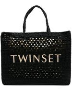 TWINSET sac porté épaule à logo brodé - Noir