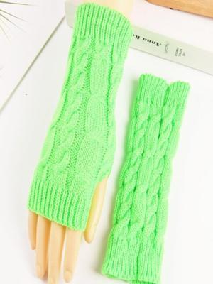 Vintage Statement Plain Twist Fingerless Casual Gloves