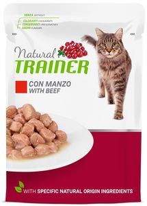 NATURAL TRAINER CAT ADULT BEEF POUCH 12X85 GR