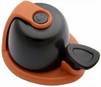 Simson fietsbel Allure 7,3 x 11 cm aluminium zwart/bruin