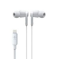 Belkin Rockstar hoofdtelefoon voor iPhone met Lightning-aansluiting (hoofdtelefoon ontworpen voor iPhone XS, XS Max, XR, 8/8 Plus etc) Eén maat Wit.