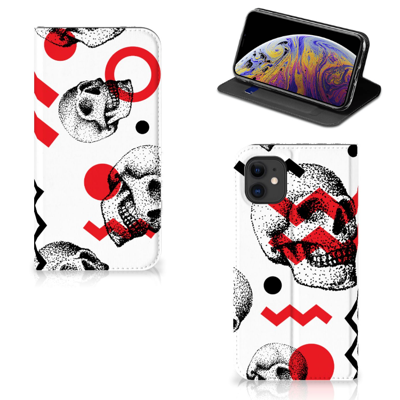 Mobiel BookCase Apple iPhone 11 Skull Red Mobiel BookCase Apple iPhone 11 Skull Red