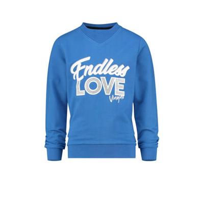 Vingino sweater Nieneke met tekst blauw