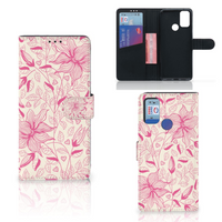 Alcatel 1S (2021) Hoesje Pink Flowers - thumbnail