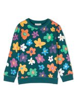 Stella McCartney Kids sweat en coton à imprimé Smiley Flower - Vert