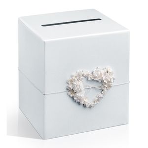 Bruiloft enveloppendoos met hart - wit - 24 x 24 cm