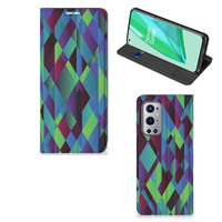 OnePlus 9 Pro Stand Case Abstract Green Blue - thumbnail