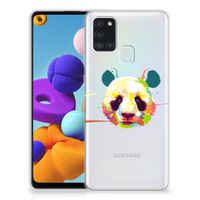 Samsung Galaxy A21s Telefoonhoesje met Naam Panda Color - thumbnail