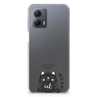 Motorola Moto G53 Telefoonhoesje met Naam Cat Good Day - thumbnail