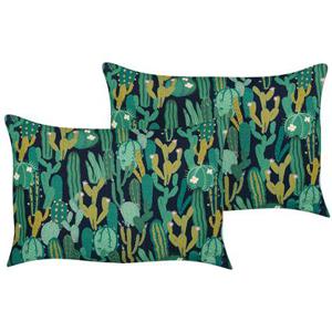 Beliani-VIOZENE-Tuinkussen set van 2-Groen-40 x 60 cm-Polyester