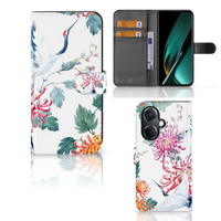 OnePlus Nord CE 3 Telefoonhoesje met Pasjes Bird Flowers - thumbnail