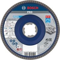 Bosch 1x PRO Metal X571 lamellenschuurschijf, rechte versie voor X-Lock (voor Staal, Roestvrij staal, Ø 125 mm, Korrel 80, Professional Accessoires Kleine haakse slijper)