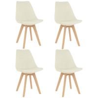Vidaxl Eetkamerstoelen 4 St Stof Crème