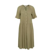 edc Women jurk met plooien kaki