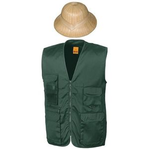 Safari/jungle verkleedset vest en hoed groen voor volwassenen