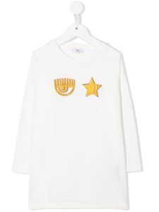 Chiara Ferragni Kids t-shirt à logo brodé - Blanc