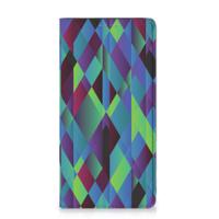 Samsung Galaxy A51 Stand Case Abstract Green Blue - thumbnail