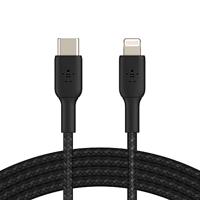 Belkin gevlochten USB-C/Lightning-kabel (iPhone-snellaadkabel voor iPhone 14 en ouder) Boost Charge MFi-gecertificeerde iPhone USB-C-kabel(2 m, zwart)
