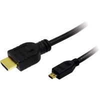 LogiLink CH0030 HDMI-kabel HDMI Aansluitkabel HDMI-A-stekker, HDMI-micro-D-stekker 1.00 m Zwart 4K UHD - thumbnail