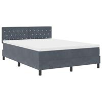 vidaXL Boxspringbed met matras en LED fluweel donkergrijs 160x200 cm