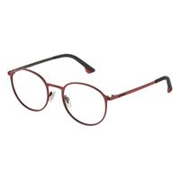 Police VK5544808U6 Kinderzonnebril, mat zwart met glanzend rood gedeelte, 48/19/135