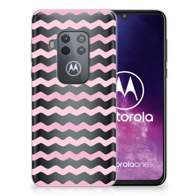Motorola One Zoom TPU bumper Waves Roze Motorola One Zoom TPU bumper Waves Roze