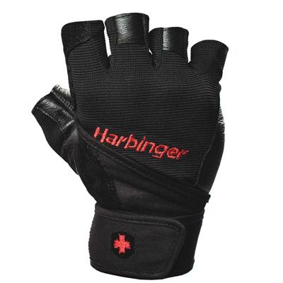 Harbinger Men's Pro Fitness Handschoenen met Wrist Wrap - Zwart - XL