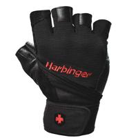 Harbinger Men's Pro Fitness Handschoenen met Wrist Wrap - Zwart - XL
